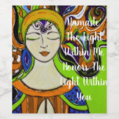 Namaste' Het licht in mij, eert het licht Wijn Etiket (Enkel label)