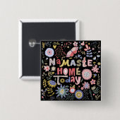 Namaste Home Folk Art Flowers Vierkante Button 5,1 Cm (Voorkant /achterkant)