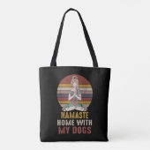  Namaste Home met mijn Honden Tshirt Yoga Love Tote Bag (Achterkant)