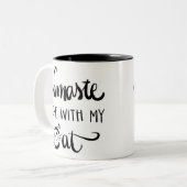 Namaste Home met Mijn Kat-Mok Tweekleurige Koffiemok (Voorkant links)