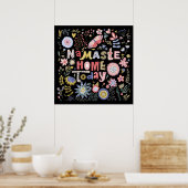Namaste Home Vandaag Volkskunst Bloemen Poster (Keuken)