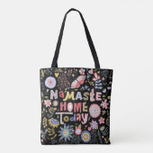 Namaste Home Vandaag Volkskunst Bloemen Tote Bag (Achterkant)