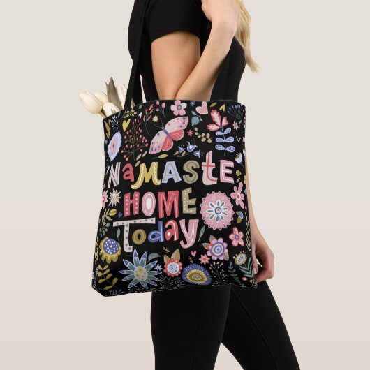 Namaste Home Vandaag Volkskunst Bloemen Tote Bag (Dichtbij)