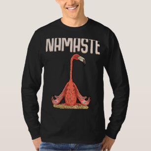 Namaste I hou van Yoga Flamingo Meditation Lotus P T-shirt
