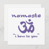 Namaste - ik buig aan u (in paars) kaart (Voorkant / Achterkant)