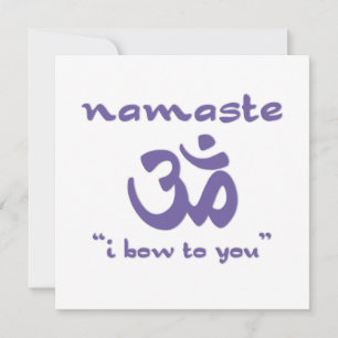 Namaste - ik buig aan u (in paars) kaart