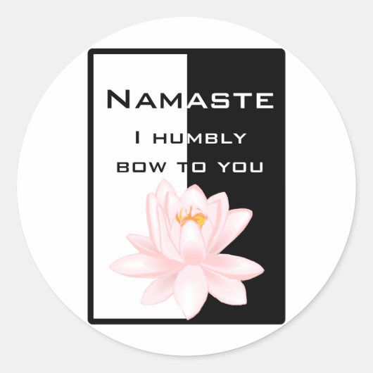 Namaste - Ik buig nederig voor je. Ronde Sticker (Voorkant)
