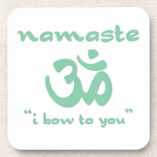 Namaste - Ik buig voor je (in groen) Bier Onderzetter