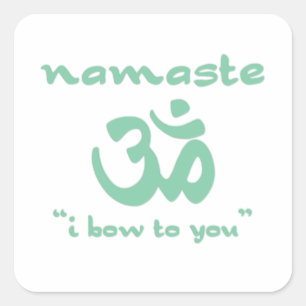 Namaste - Ik buig voor je (in groen) Vierkante Sticker