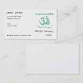 Namaste - Ik buig voor je (in groen) Visitekaartje (Voorkant / Achterkant)