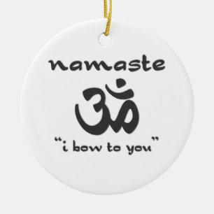 Namaste - Ik buig voor je (in het zwart) Keramisch Ornament