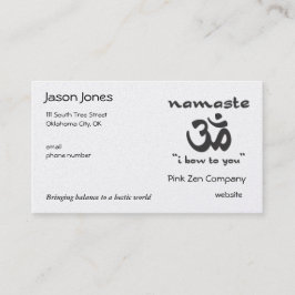 Namaste - Ik buig voor je (in het zwart) Visitekaartje