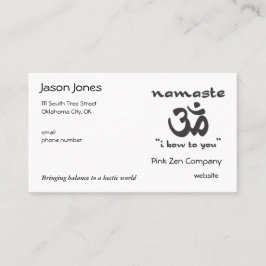 Namaste - Ik buig voor je (in het zwart) Visitekaartje