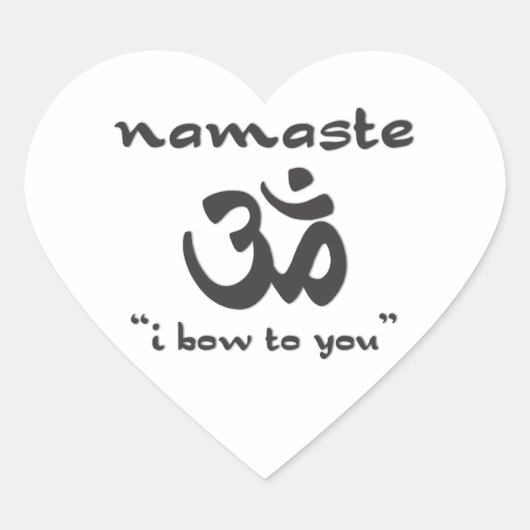 Namaste - Ik ga naar je toe Hart Sticker (Voorkant)