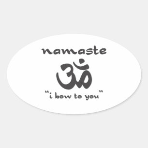 Namaste - Ik ga naar je toe Ovale Sticker