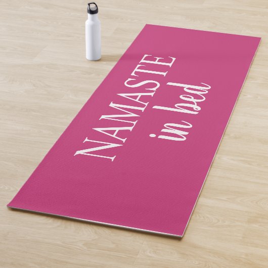 Namaste in bed Bright Pink Yoga Mat (In situ)