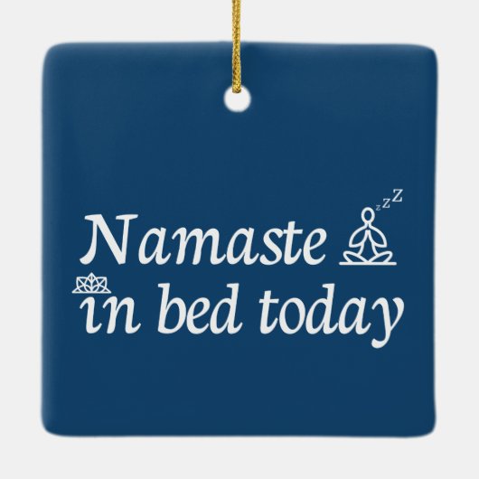 Namaste in Bed Keramisch Ornament (Achterkant)