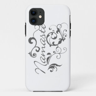 Namaste in donkergrijze zwembroeken iPhone 11 hoesje