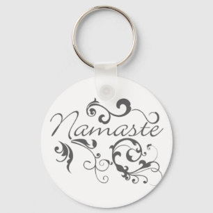 Namaste in donkergrijze zwembroeken sleutelhanger