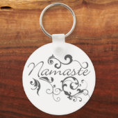 Namaste in donkergrijze zwembroeken sleutelhanger (Voorkant)