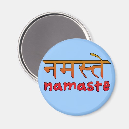 Namaste in Engels en Hindi Script Magneet (Voorkant / Achterkant)