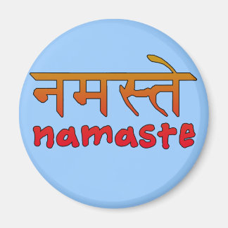 Namaste in Engels en Hindi Script Magneet