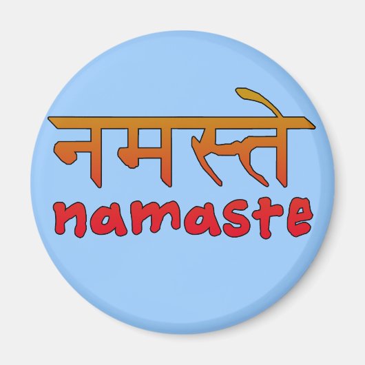 Namaste in Engels en Hindi Script Magneet (Voorkant)