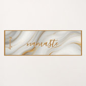 Namaste in Gold – Personalized Marble Zen Yogamat (Achterkant (horizontaal))