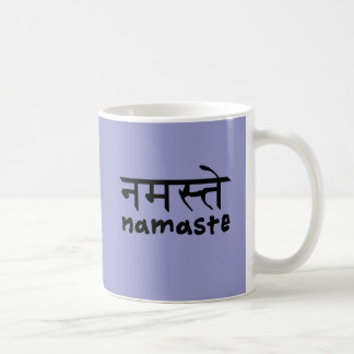 Namaste in het Engels en het Hindi Koffiemok