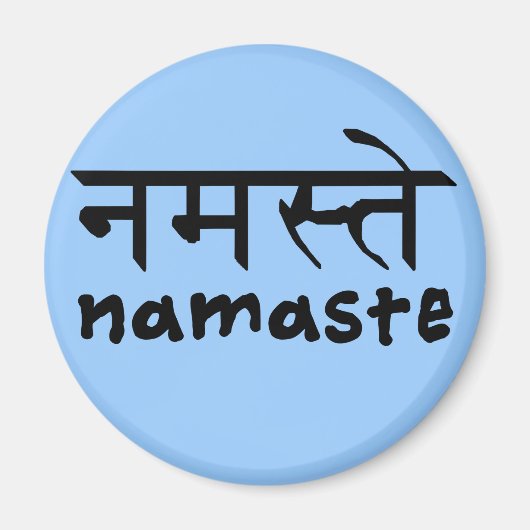 Namaste in het Engels en het Hindi Magneet (Voorkant)