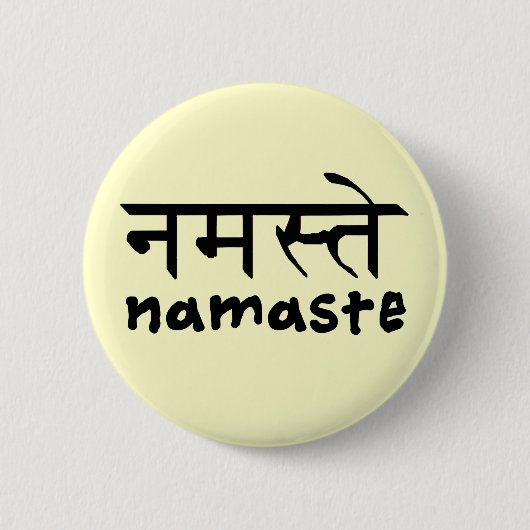 Namaste in het Engels en het Hindi Ronde Button 5,7 Cm (Voorkant)