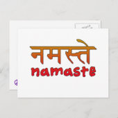 Namaste in het Engels en Hindi Script Briefkaart (Voorkant / Achterkant)