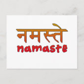 Namaste in het Engels en Hindi Script Briefkaart (Voorkant)