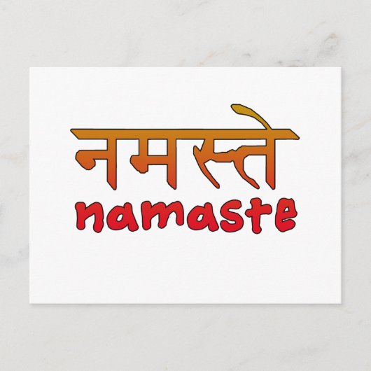 Namaste in het Engels en Hindi Script Briefkaart (Voorkant)