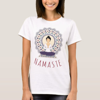 Namaste in Lotus Pose - Yoga Asana T-shirt