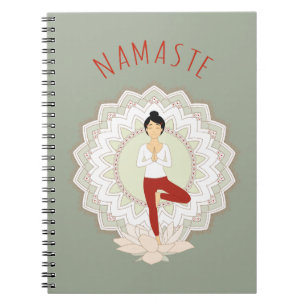 Namaste in Tree Pose - Yoga Asana-notebook Notitieboek