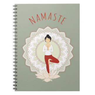 Namaste in Tree Pose - Yoga Asana-notebook Notitieboek