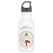 Namaste in Tree Pose - Yoga Asana Woman - fles (Voorkant)