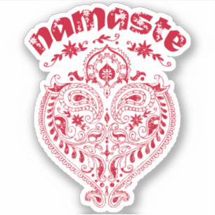 Namaste Indian Heart Sticker