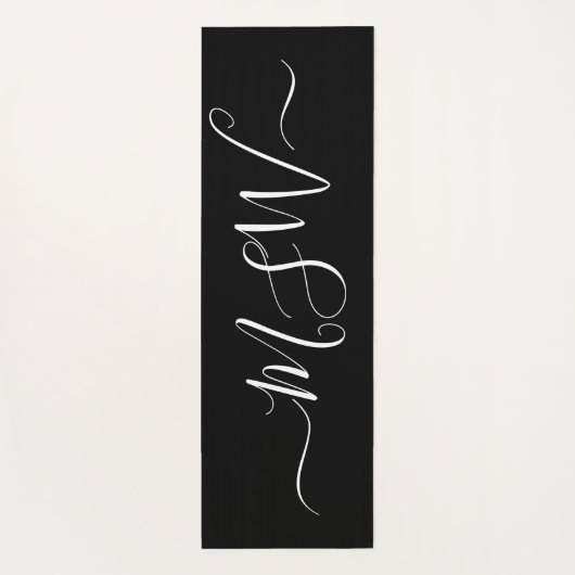 Namaste Initialen Gepersonaliseerd Zwart Wit Yogamat (Achterkant)