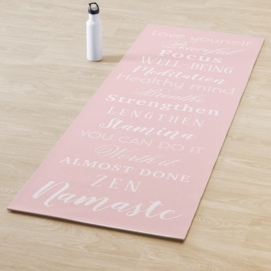 Namaste Inspirerende Witte en Roze Yoga Mat (In situ)