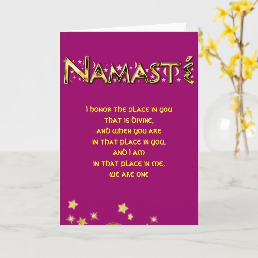 Namasté Kaart (Gele Bloem)