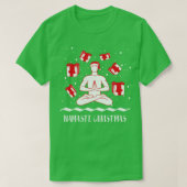 Namaste Kerstmis Grappige Yoga Kerstmis Tshirt Hol (Design voorkant)
