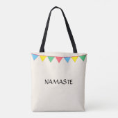 Namaste Kleurrijke Vlaggen op Ivoorkleurig Tote Bag (Achterkant)