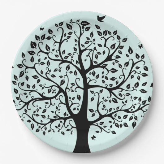 Namaste levensboom papieren bordje (Voorkant)