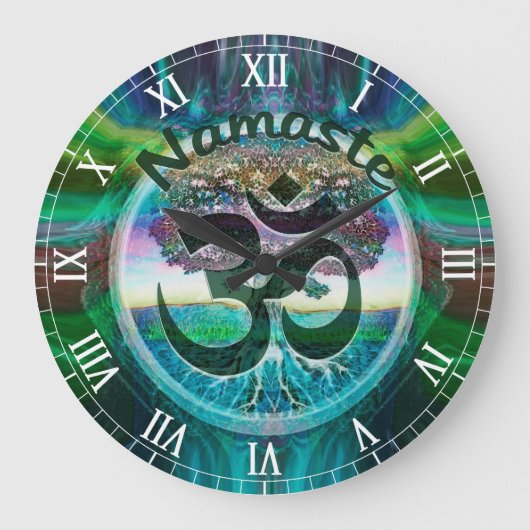 Namaste levensboom ronde klok (Voorkant)