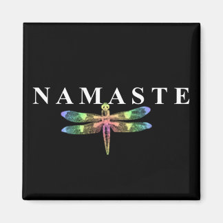 Namaste libel (donkere achtergrond) vierkant magneet