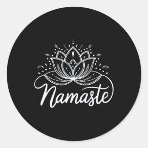 Namaste Lotus Bloem Meditatie Yoga Mandala  Ronde Sticker