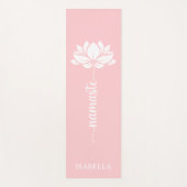 Namaste Lotus Bloem Moderne Roze Aangepaste Naam Yogamat (Voorkant)