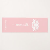 Namaste Lotus Bloem Moderne Roze Aangepaste Naam Yogamat (Voorkant (horizontaal))
